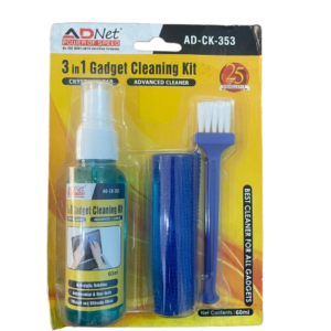 adnet 3 in 1 gadget cleaning kit 60ml | microfiber cloth & brush